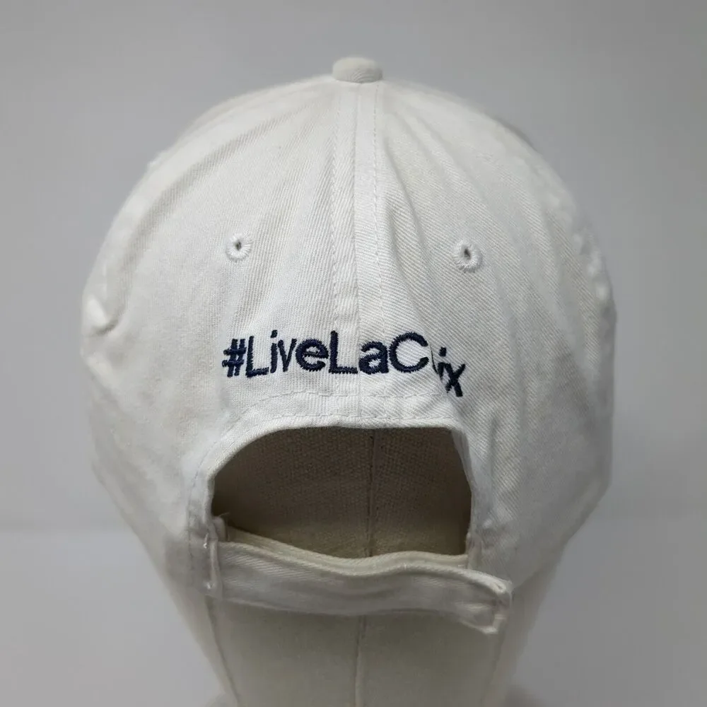La Croix Strapback Hat White OSFA Adjustable Embroidered 6 Panel